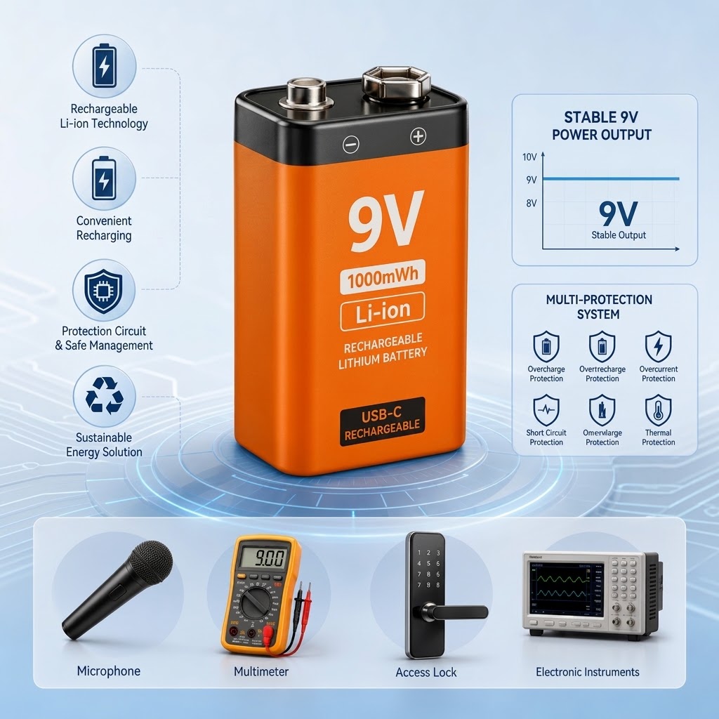 rechargeable 9V battery for microphone